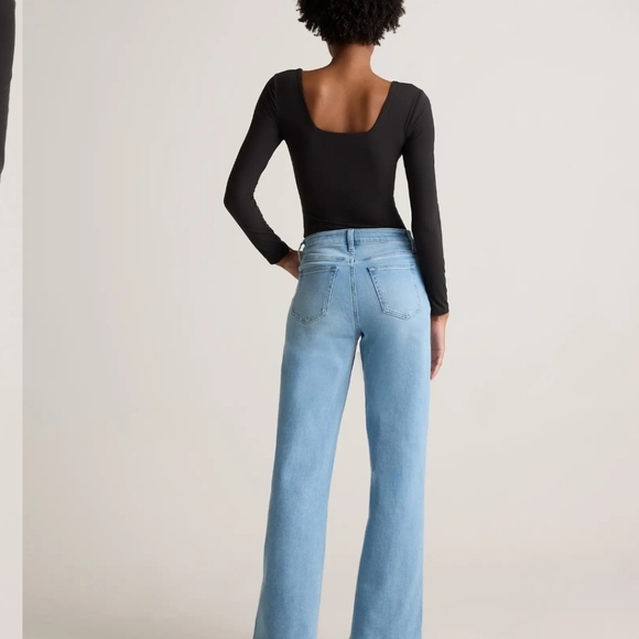 Quince Light Blue Flare & Wide Leg Jeans - Picture 2 of 12